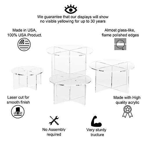 Clear Choice, Acrylic Round disassemble Riser Display Stand | Multipurpose  Tabletop Risers for Displaying Personal or Business Decor, Cupcakes 