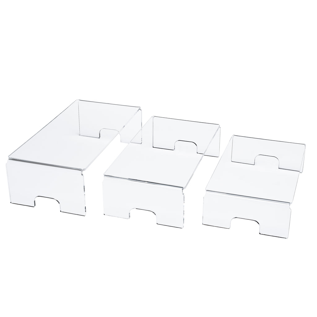 Clear Choice Set Of 3 Acrylic Display Risers– 100% American Material
