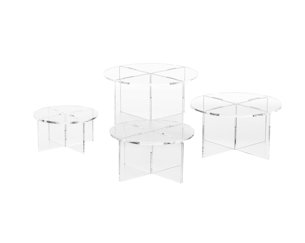 Clear Choice, Acrylic Round disassemble Riser Display Stand Set Of 4