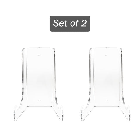 Boloyo Flat Back Acrylic Plate Stand,3 Inch 2PC Clear Acrylic Display  Easel, Clear Tablet Holder for Displaying, 3 H x 2.5 W x 2.25 D (2 Pack)