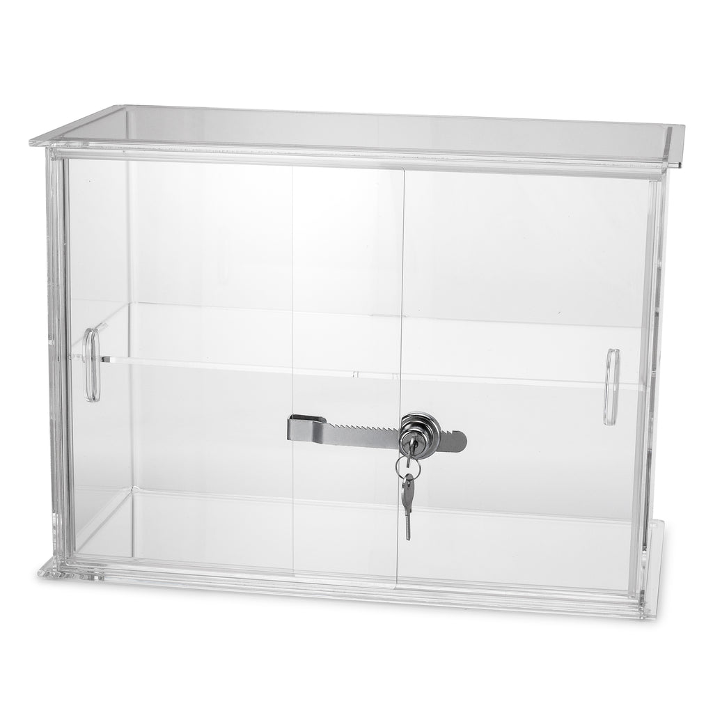 Clear Choice Professional Countertop Sliding Door Looking Acrylic Display Showcase