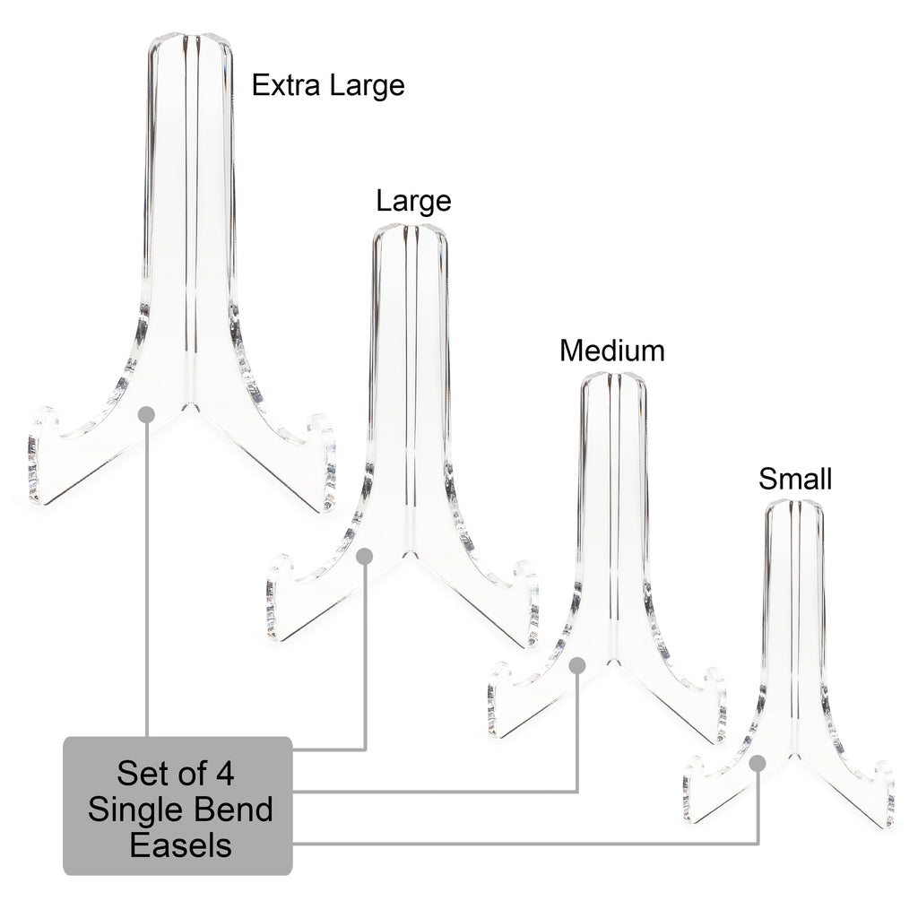 Set of 4 Single-Bend Acrylic Easels
